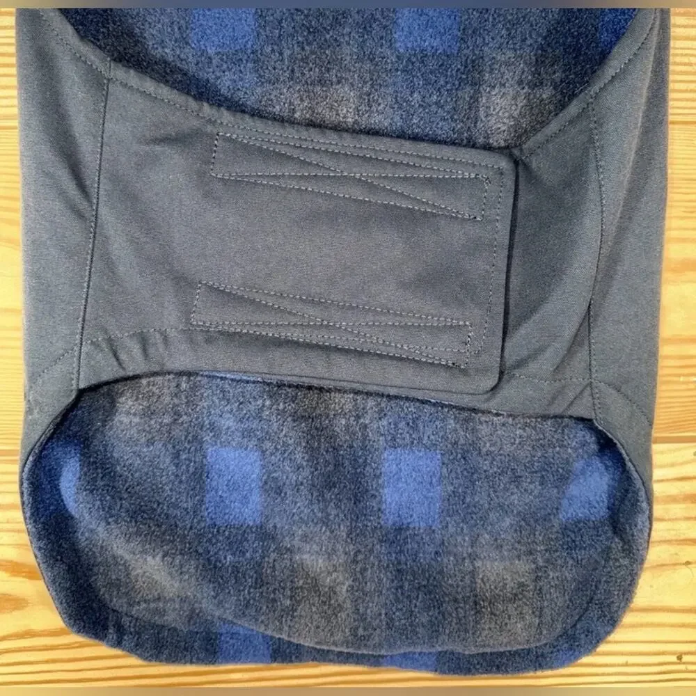 Free Country Dog Coat Reversible Blue Canvas w/ Reflective Strips S 12-25 Lbs